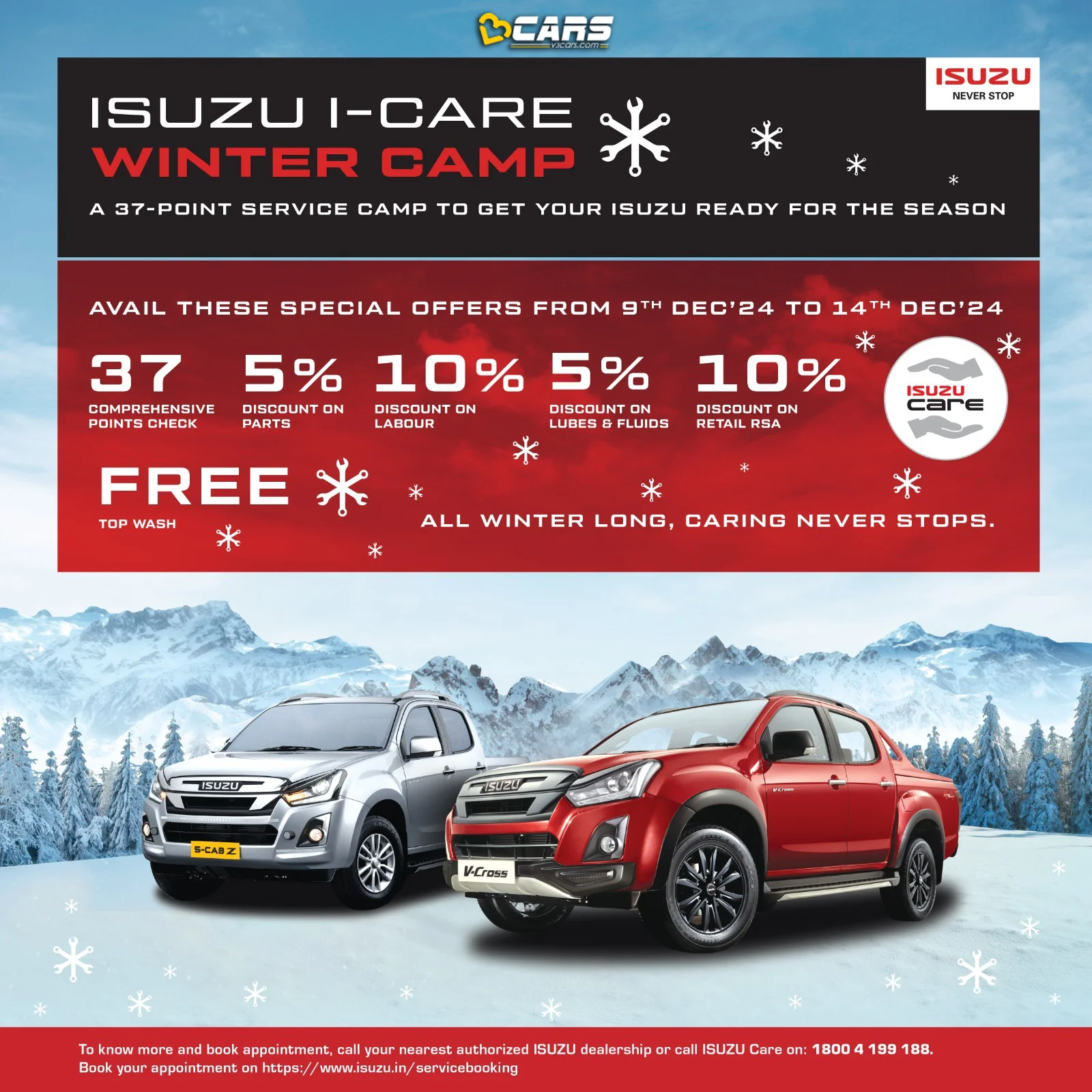 Isuzu announce nationwide winter check up camp december 2024