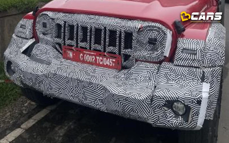 Mahindra thar 3 door facelift spied ahead of launch