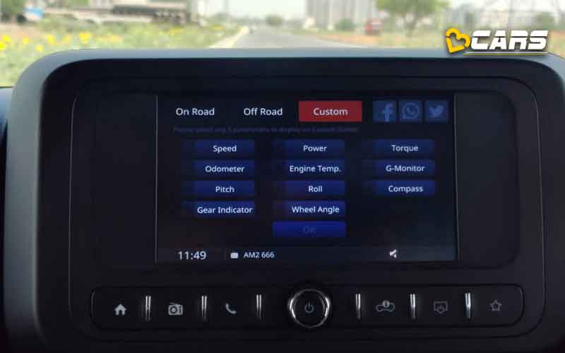 Thar infotainment system adventure stats features