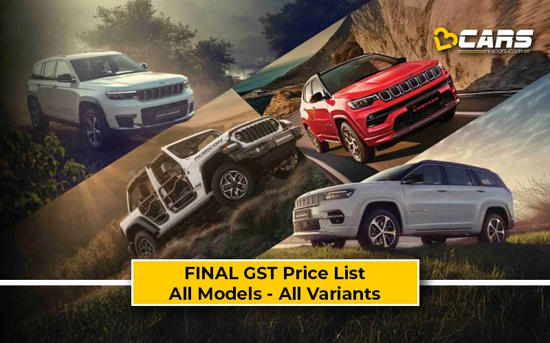 Final Jeep GST Price List — All Models, Variant-wise Summary & Rate Cut Comparison (Confirmed)