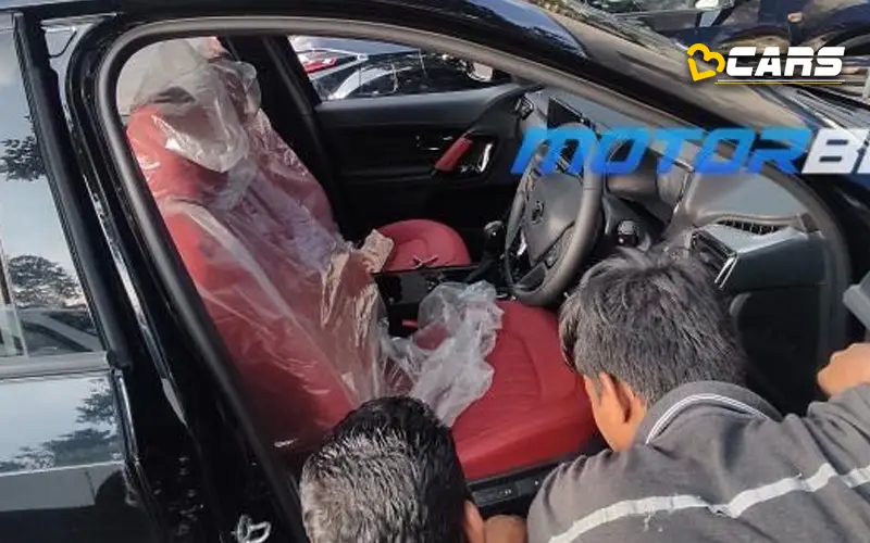 Tata harrier special red edition spied