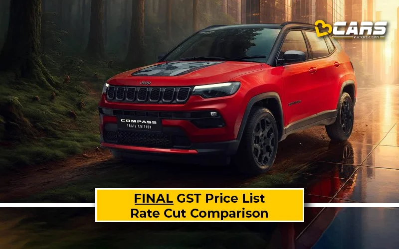 Confirmed Jeep Compass New GST Rate List & Old vs New Comparison w/ GST Price Cut