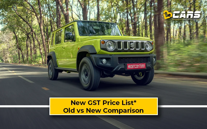 Maruti Jimny — New GST Rate List & Old vs New Comparison (Tentative Prices; Sep 22)
