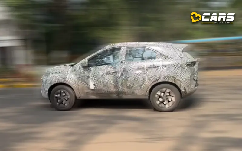 2023 tata nexon facelift spotted on test with larger rear spoiler