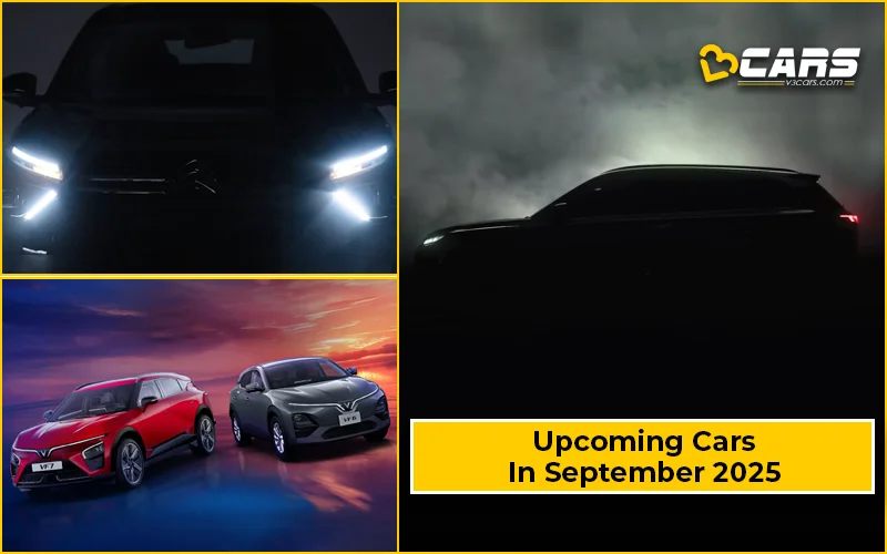 Upcoming Cars In September 2025 - Maruti Arena C-SUV, Citroen Basalt X, VinFast VF7 & VF6