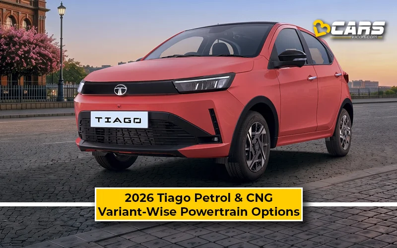 2026 Tata Tiago Variant-Wise Engine, Transmission Options - Petrol, CNG