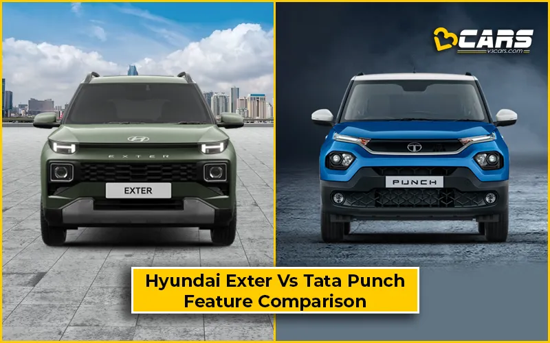 Hyundai Exter Vs Tata Punch - Top Variant Feature Comparison