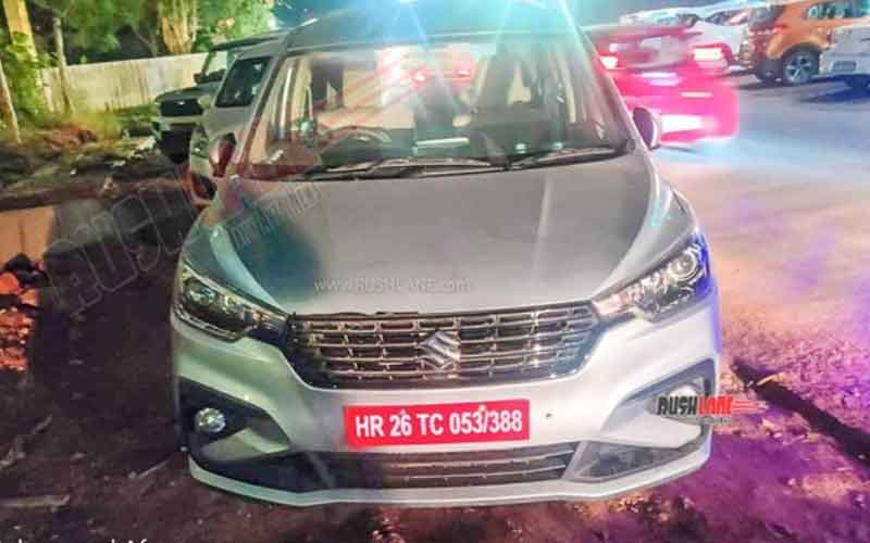 Maruti suzuki ertiga facelift spied