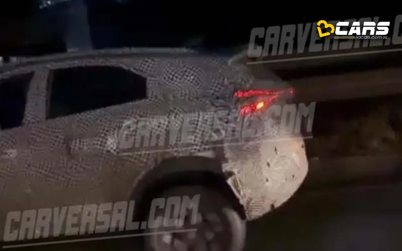Tata nexon facelift spotted with connected v shaped tail lights