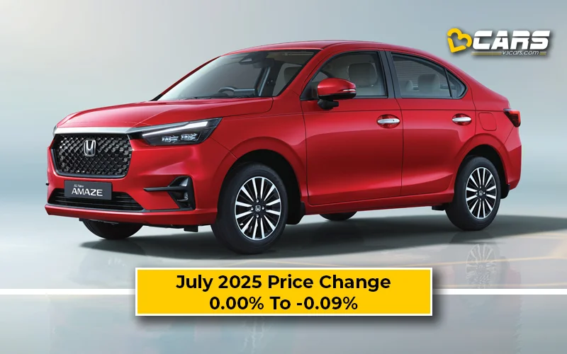 July 2025 Honda Amaze Price Change — Cut By Up To 1k