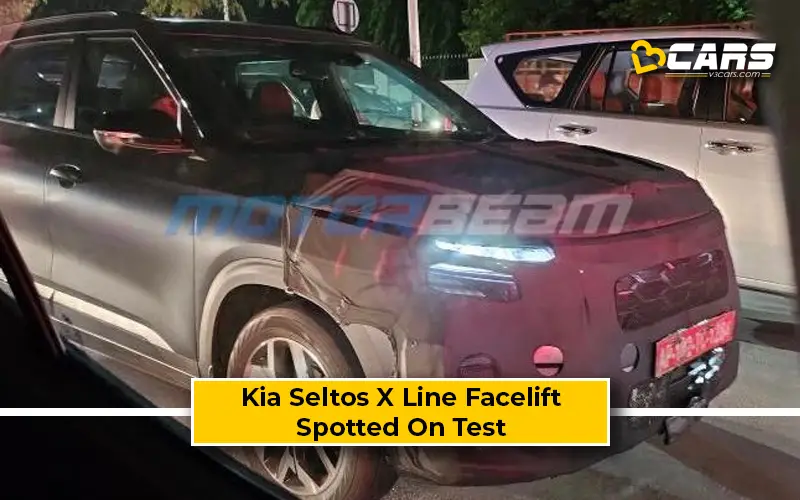 Kia Seltos X Line Facelift Spotted On Test