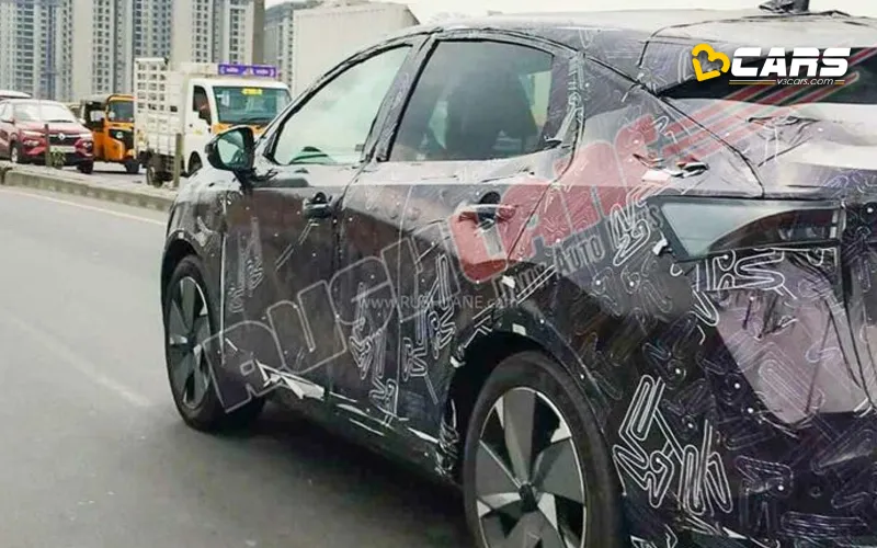 Camouflaged nissan ariya ev spotted on test in india