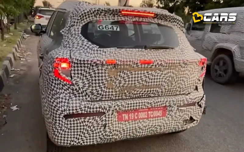 Mahindra xuv300 facelift spotted testing with thar 5 door