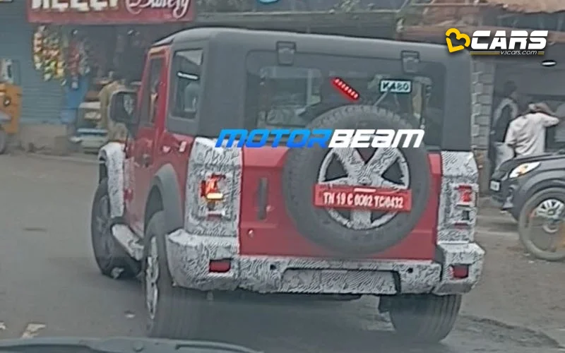 Mahindra thar 3 door facelift spied ahead of launch