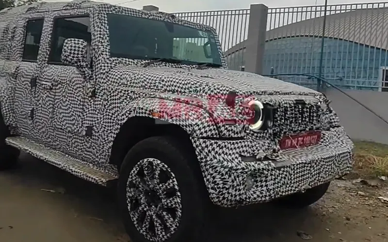 Mahindra thar 5 door spied with production spec details