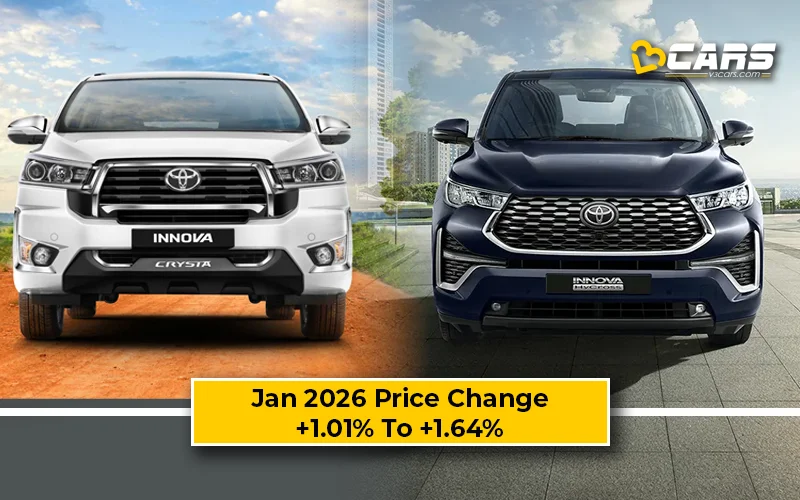 First Spot: Toyota Innova 2026 (Hycross & Crysta) Jan Price Change