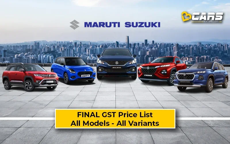 Confirmed Maruti Suzuki GST Price Cuts — All Models & Variants