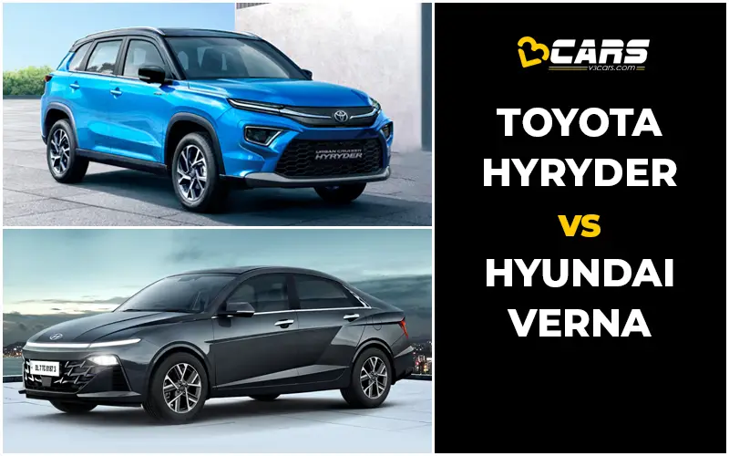 Toyota Urban Cruiser Hyryder Vs Hyundai Verna Price, Engine Specs & Dimensions Comparison