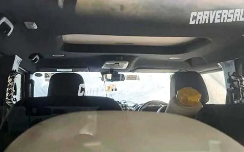 Mahindra thar 5 door interior spied with sunroof
