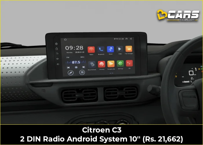 Citroen C3 2 DIN Radio Android System 10" (Rs. 21,662)
