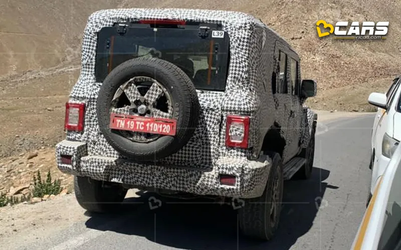 Mahindra thar 5 door spotted on test in leh
