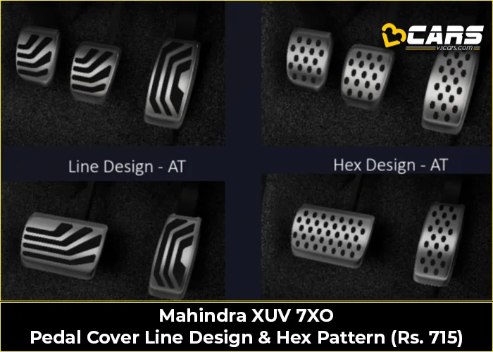 Mahindra XUV 7XO Pedal Cover Line Design &amp; Hex Pattern (Rs. 715)