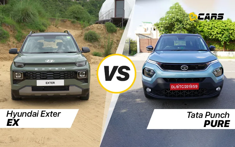 Hyundai Exter EX Base Vs Tata Punch Pure Base