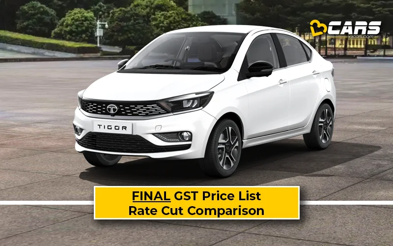 Confirmed Tata Tigor New GST Rate List & Old vs New Comparison w/ GST Price Cut