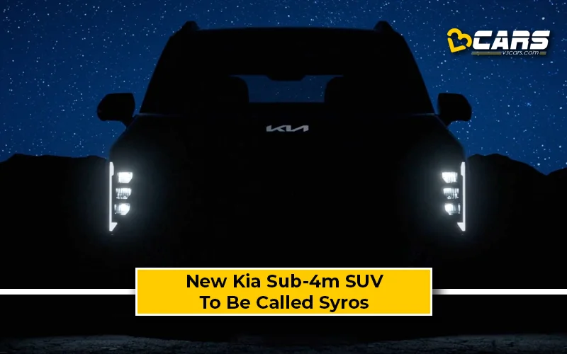 Kia Syros Name Announced For Upcoming B2-Segment SUV