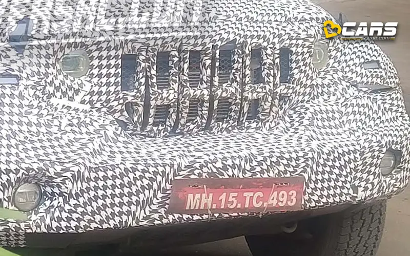 2024 mahindra thar 5 door spotted with led headlights