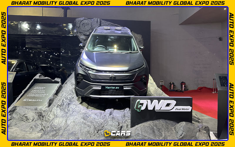 Tata safari matt black harrier ev stealth edition auto expo 2025
