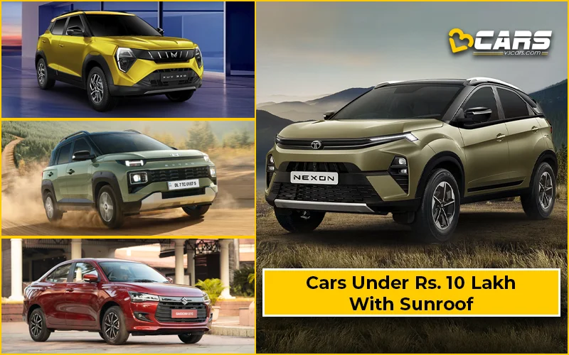 Affordable Cars & SUVs With Sunroof Under Rs. 10 Lakh (2026)