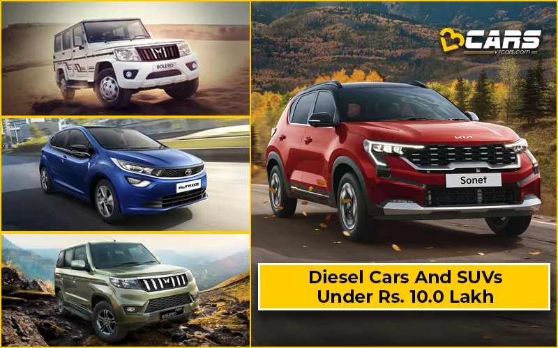 Diesel Cars & SUVs Under Rs. 10 Lakh