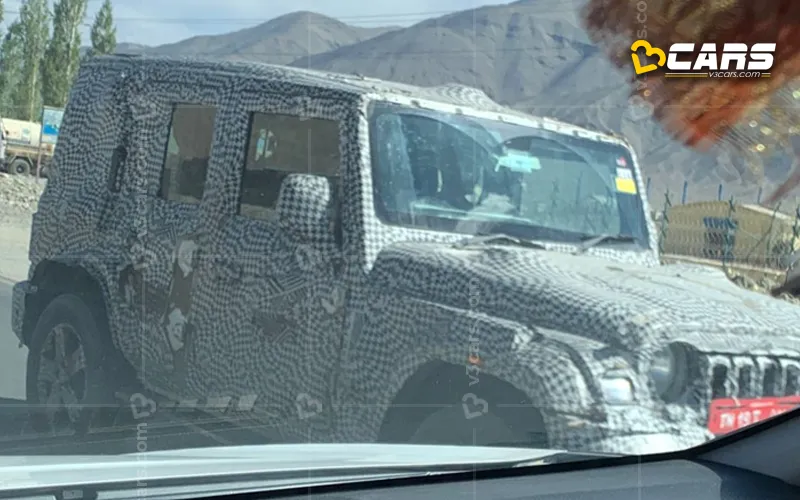 Mahindra thar 5 door spotted on test in leh