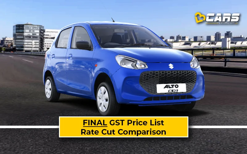 Confirmed Maruti Alto New GST Rate List & Old vs New Comparison w/ GST Price Cut