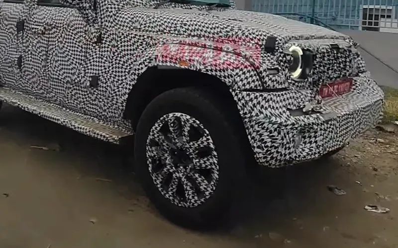 Mahindra thar 5 door spied with production spec details