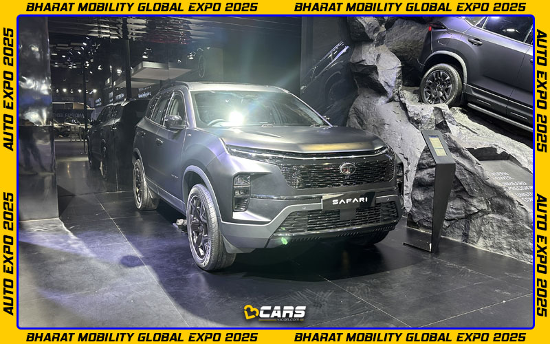 Tata safari matt black harrier ev stealth edition auto expo 2025