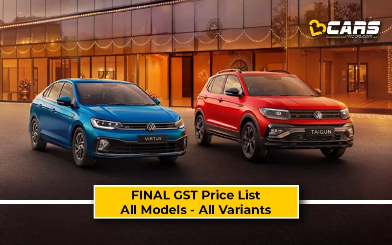Final Volkswagen GST Price List — All Models, Variant-wise Summary & Rate Cut Comparison (Confirmed)