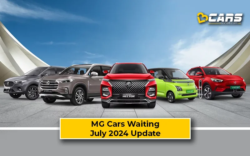 July 2024 MG Cars Waiting Period Comet, Astor, Hector, ZS EV