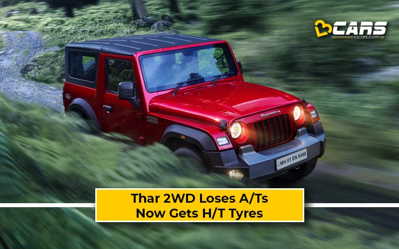 Scoop: 2025 Mahindra Thar 2WD Top Model To Get H/T Tyres Instead Of A/T Tyres
