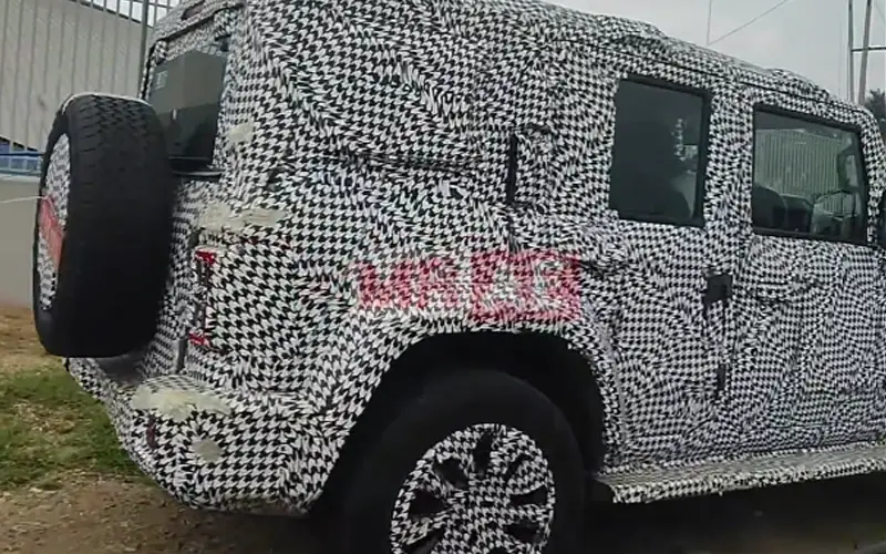 Mahindra thar 5 door spied with production spec details
