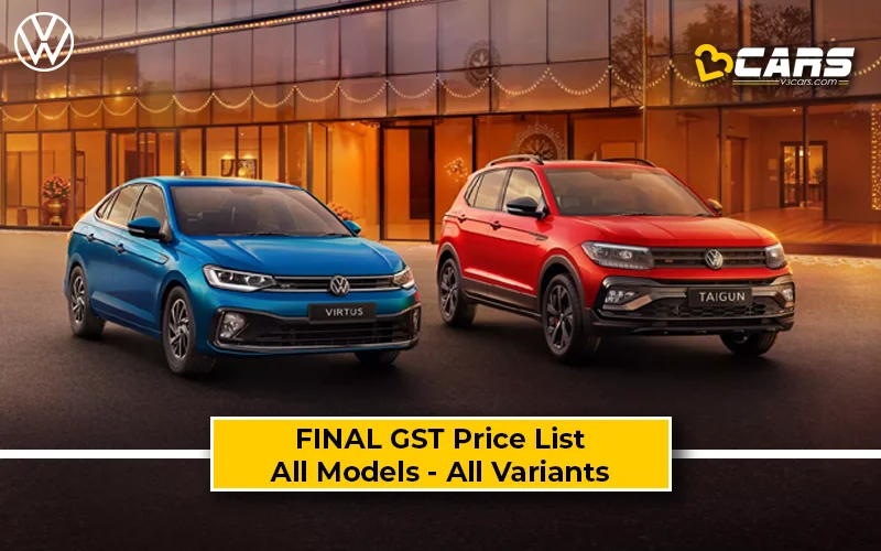 Final Volkswagen GST Price List — All Models, Variant-wise Summary & Rate Cut Comparison (Confirmed)