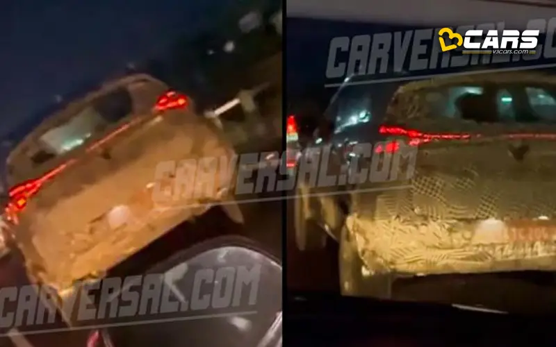 Tata nexon facelift spotted with connected v shaped tail lights