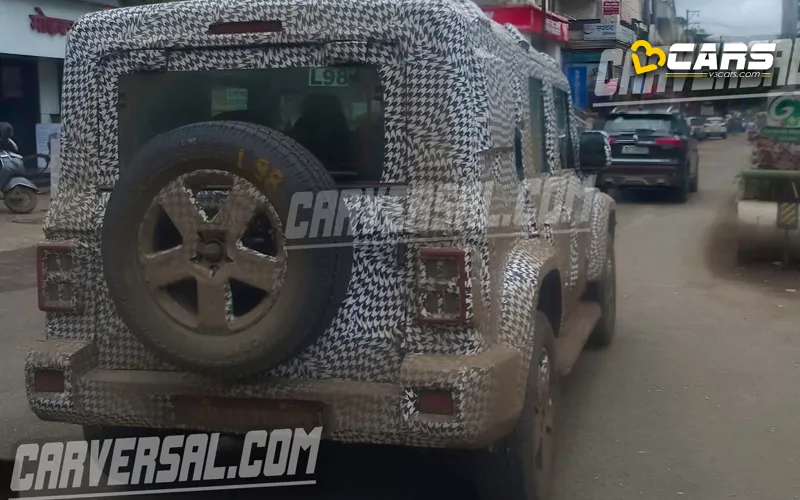 2024 mahindra thar 5 door spotted with led headlights