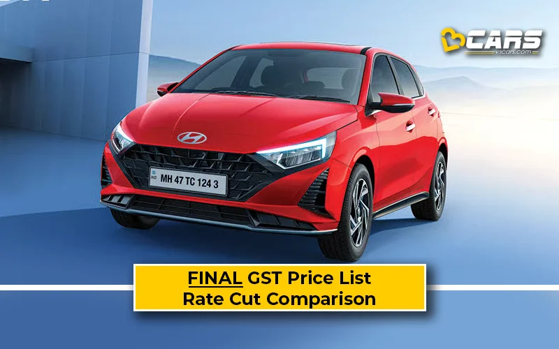 Confirmed Hyundai i20 & i20 N Line New GST Rate List & Old vs New Comparison w/ GST Price Cut