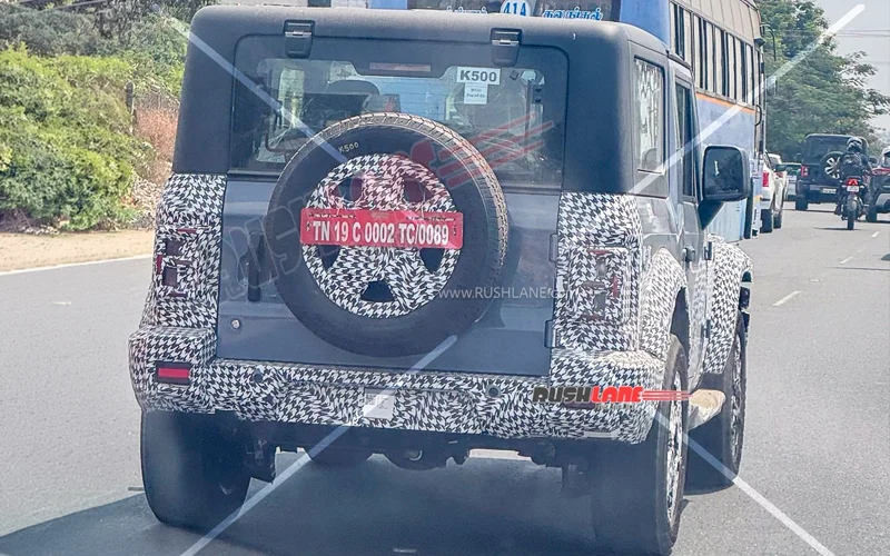 2026 mahindra thar facelift rear exterior design