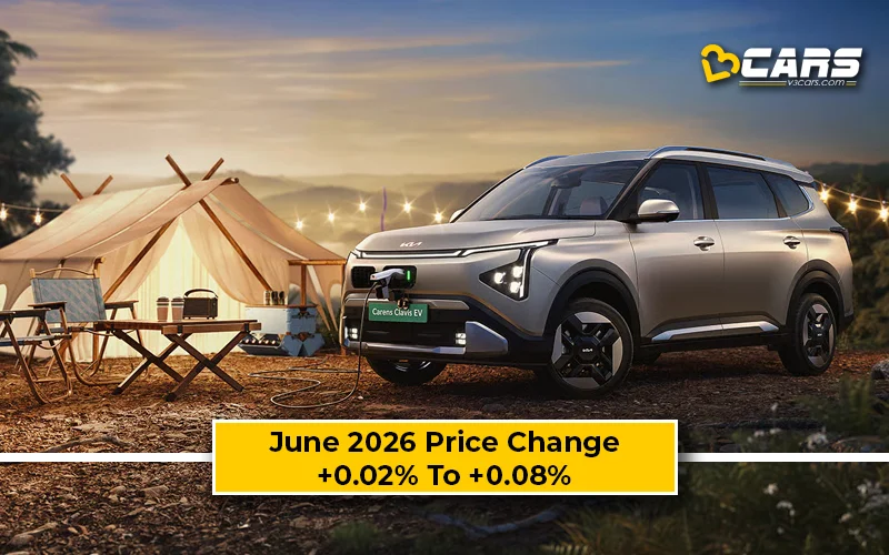 First Spot: Kia Carens Clavis EV June 2026 Price Change — Hiked By Up To Rs. 1.5k