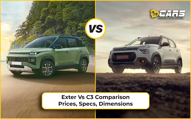 Hyundai Exter Vs Citroen C3 Price, Engine Specs & Dimensions Comparison