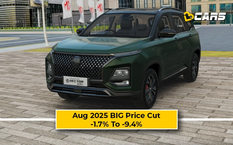 MG Hector Plus Gets A Big Price Drop Of Up To Rs. 2.03 Lakh In August 2025
