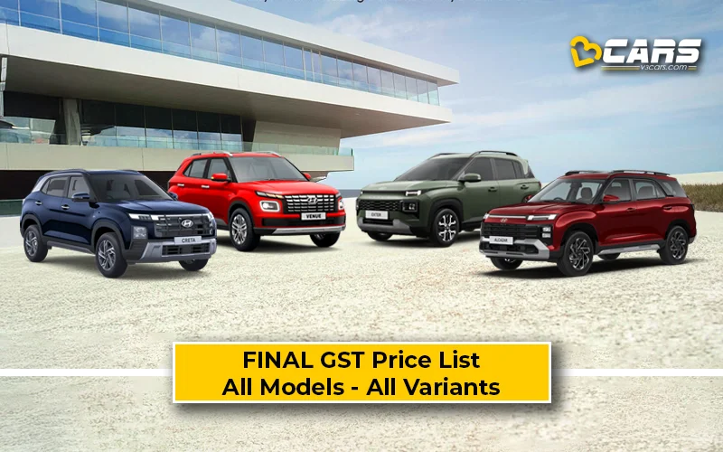 Final Hyundai GST Price List — All Models, Variant-wise Summary & Rate Cut Comparison (Confirmed)